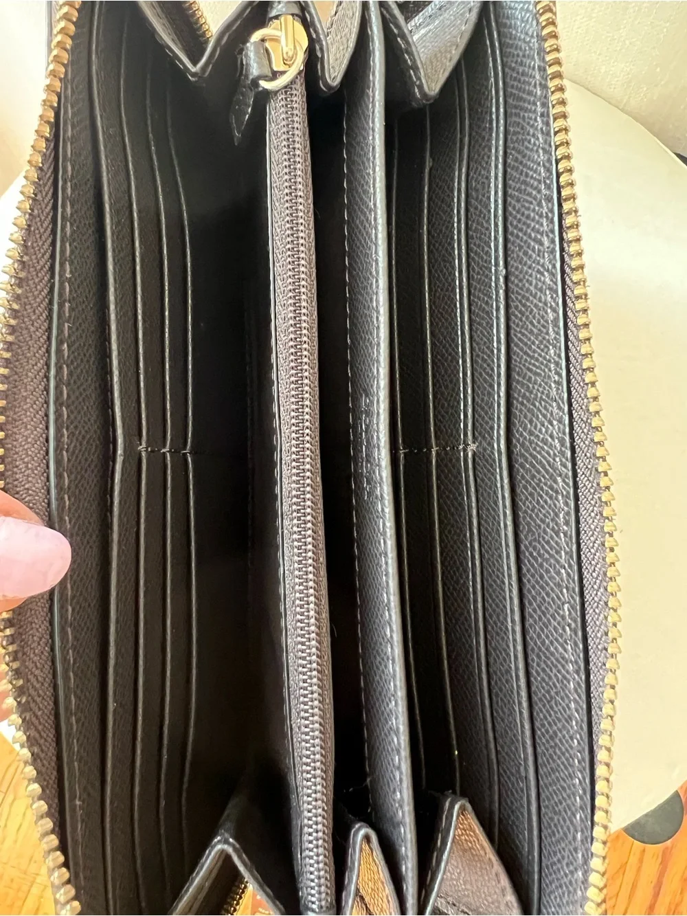 Coach Accordion Zip Wallet in Natural Python-Embossed Leather